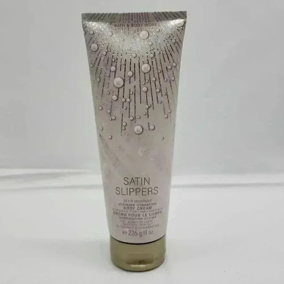 Bath & Body Works Women's Satin Slippers Ultimate Hydration Body Cream 8 oz NWOT - Picture 1 of 5